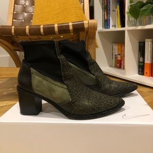 Tibi Crocodile Booties